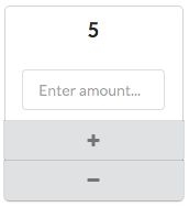 An example counter interface with an amount field